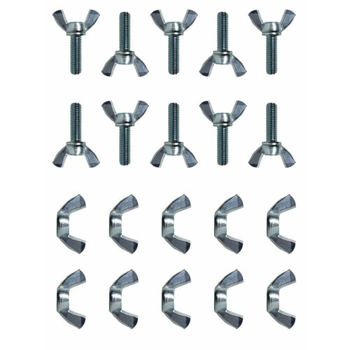 Винт с гайкой барашковые М8 х 30 мм 10 шт 136₽