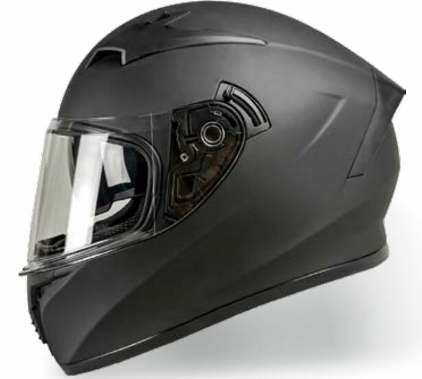 Шлем интеграл для мотоцикла WLT с очками, черный матовый, S