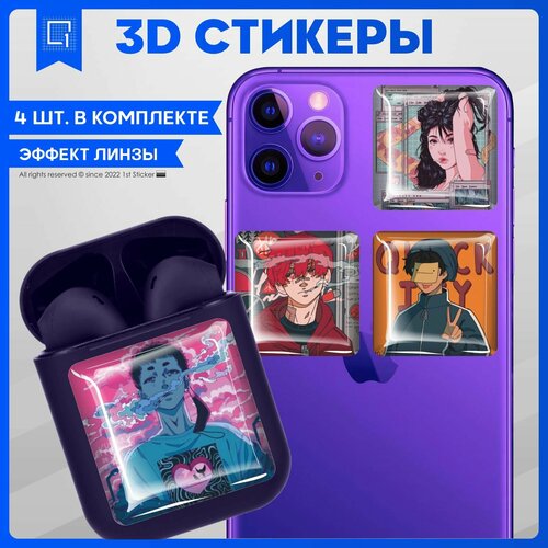 Наклейки на телефон 3D Стикеры Аниме