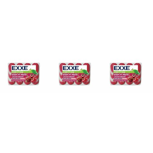EXXE Мыло косметическое 1+1 Спелая вишня Красное-полосатое Экопак 4 штх75 гр - 3 упаковки крем мыло exxe морской жемчуг 360 мл