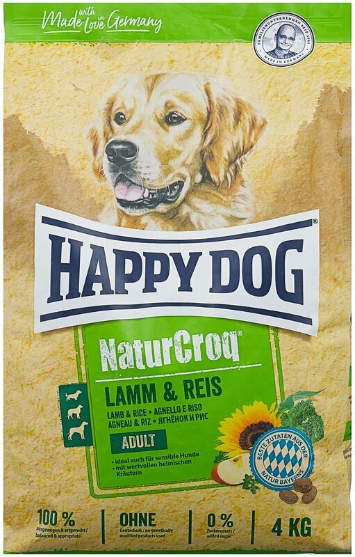 фото Сухой корм для собак Happy Dog NaturCroq, при чувствительном пищеварении, для здоровья кожи и шерсти, ягненок, с рисом 15 кг