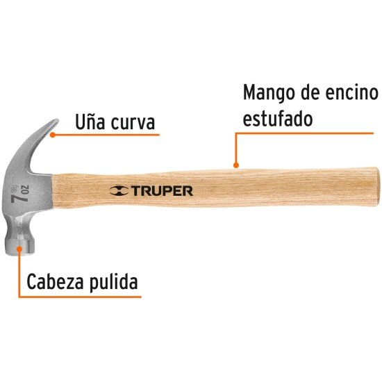 Молоток столярный Truper MA-7 16750, 28 см, 0.2 кг