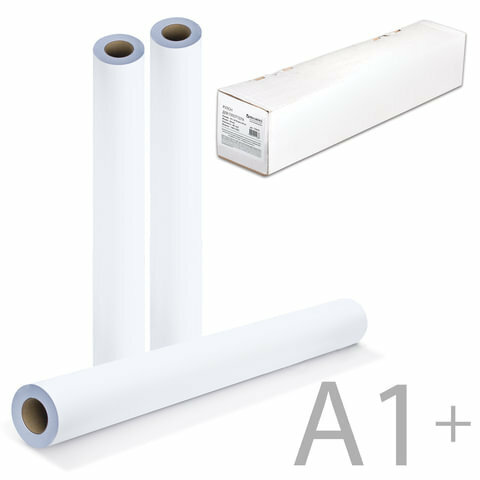 Рулон для плоттера, 610 мм х 45 м х втулка 50,8 мм, 90 г/м2, белизна CIE 146%, BRAUBERG, 110451
