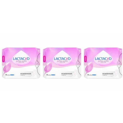 фото Lactacyd прокладки ultra super, 8 шт, 3 уп