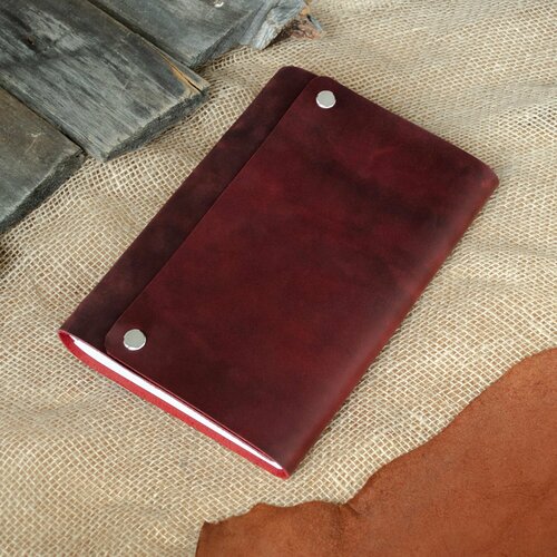 Кожаный блокнот А5 с мягким переплетом на кнопках 4299₽