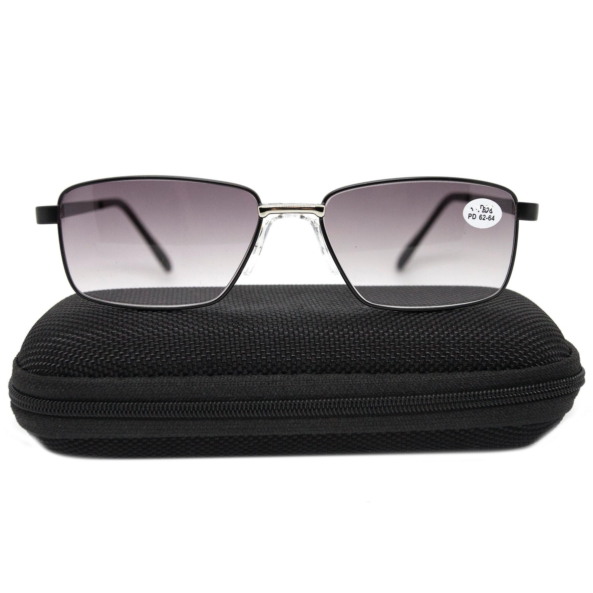 фото Готовые очки с тонировкой для мужчин (+2.00) FEDROV 7705 C2, цвет черный, с футляром, РЦ 62-64