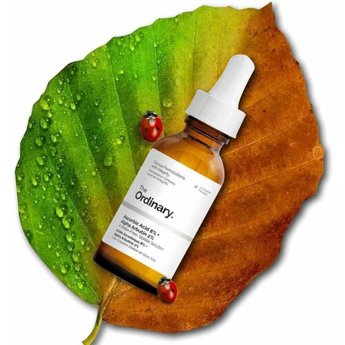Сыворотка осветляющая с витамином С и альфа арбутином The Ordinary Ascorbic Acid 8% + Alpha Arbutin 2%, 30 мл, Антивозрастная отбеливающая сыворотка.