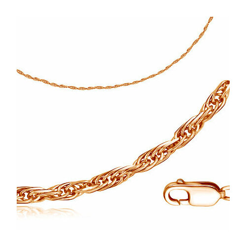 Цепь Бронницкий Ювелир, красное золото, 585 проба, длина 50 см, средний вес 4.36 г, красный