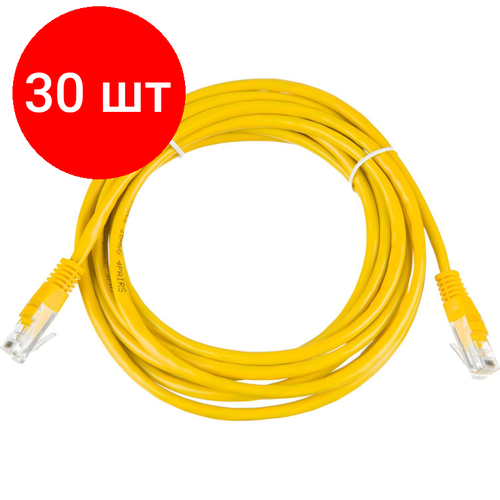 Комплект 30 штук Патч-корд BigTech OPCC022 UTP CCA кат5e3млитоймногожильный желтый 5708₽
