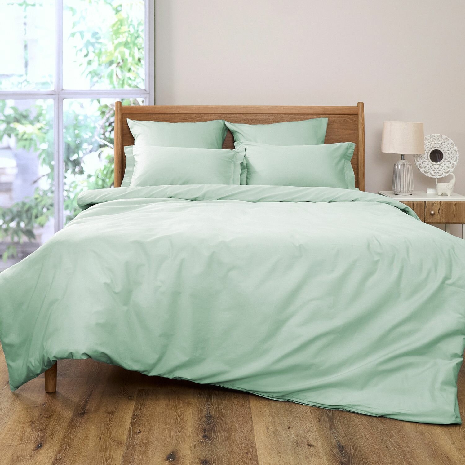 Cozy Home Комплект постельного белья, Сатин, 2-x спальный, 4 нав. ( 50х70-2шт; 70х70-2шт), Pastel green