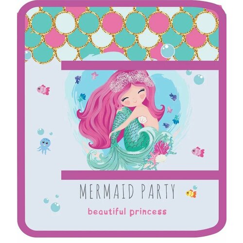 Папка для труда А4 молния вокруг, пластик ПТР-1, русалочка