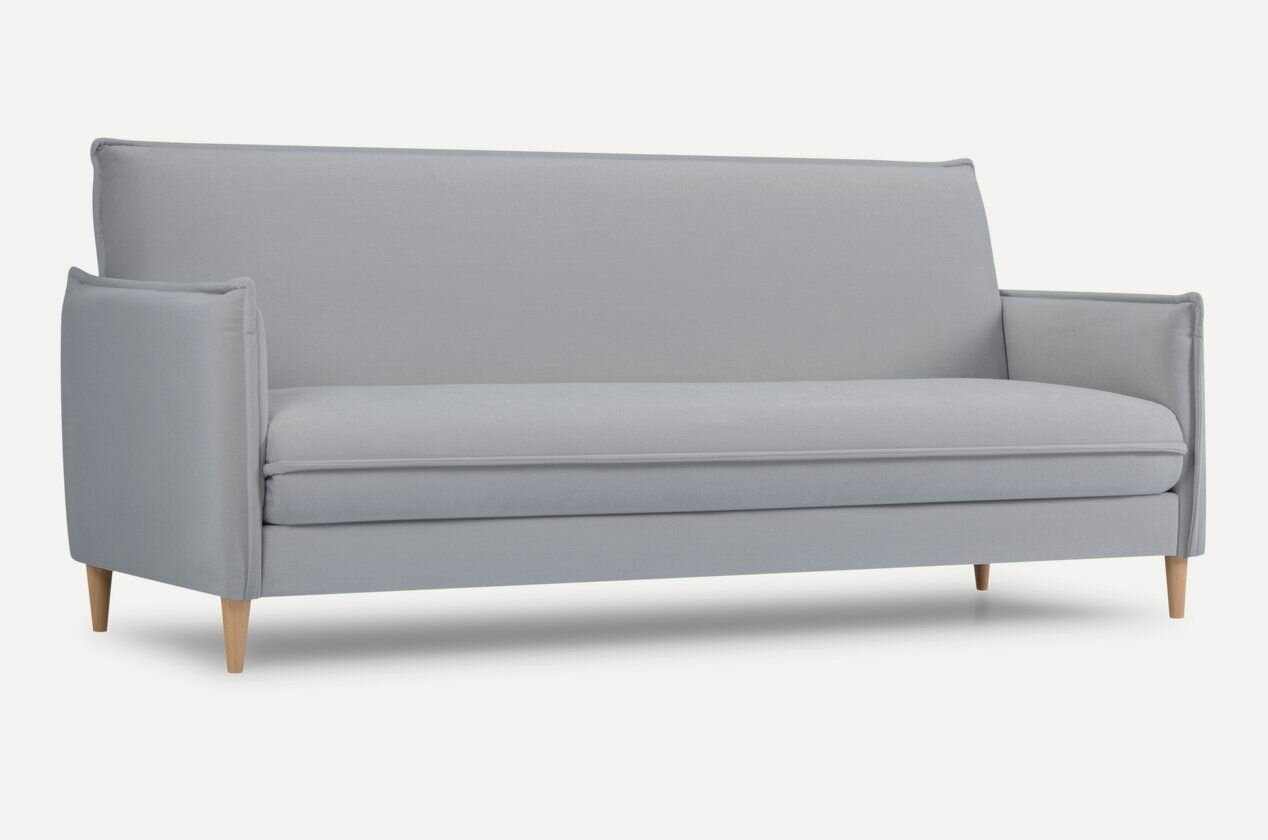 Диван раскладной Divan.ru Дара Velvet Silver, велюр, серый, мягкий