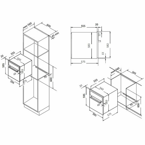 Встраиваемый духовой шкаф Evelux EO 612 EB 18036₽