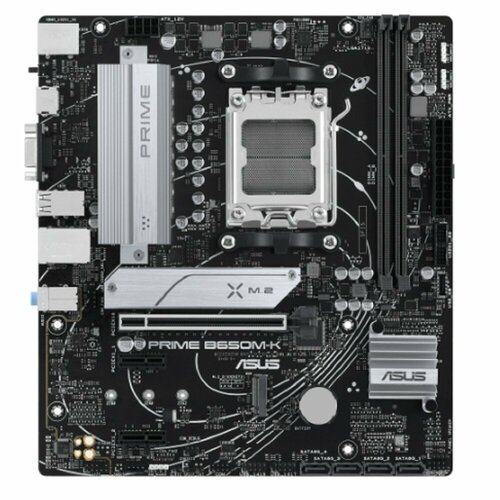 Asus Материнская плата PRIME B650M-K Socket AM5 mATX 2xDDR5 96GB D-SUB HDMI 21 1xPCIe 40x16 2xPCIe 40 1xLAN 25GbE 4xSATA 6Gb s 2xM2 12389₽
