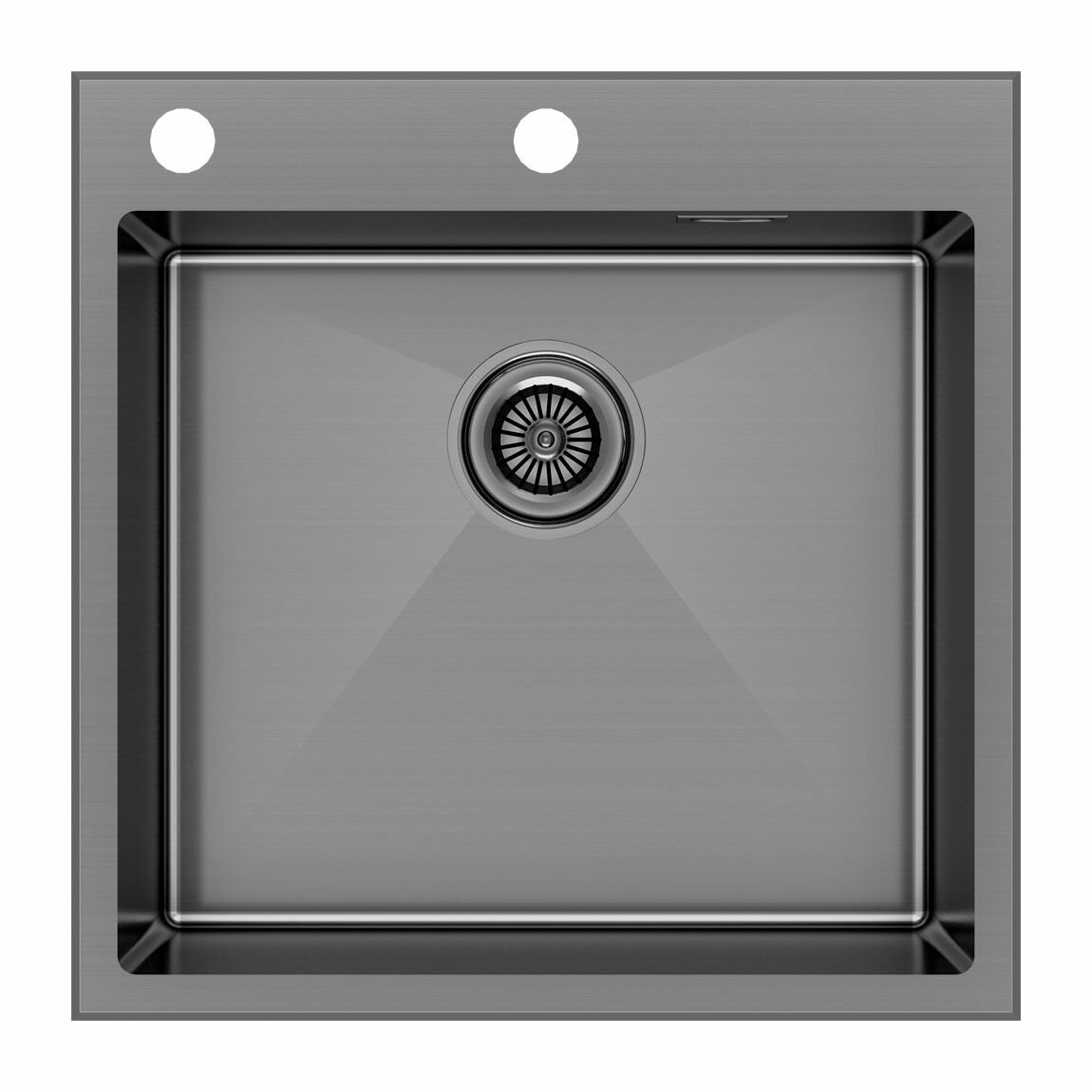 Кухонная мойка Paulmark KRONER-EDGE 51 (KRONER-EDGE) PM775151-GM вороненая сталь 510х510мм Нержавеющая сталь