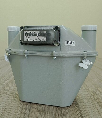 Изображение товара Счетчик газа СГД-3Т G6, движение газа слева-направо, межцентровое расстояние 250 мм, подходит для установки на улице.