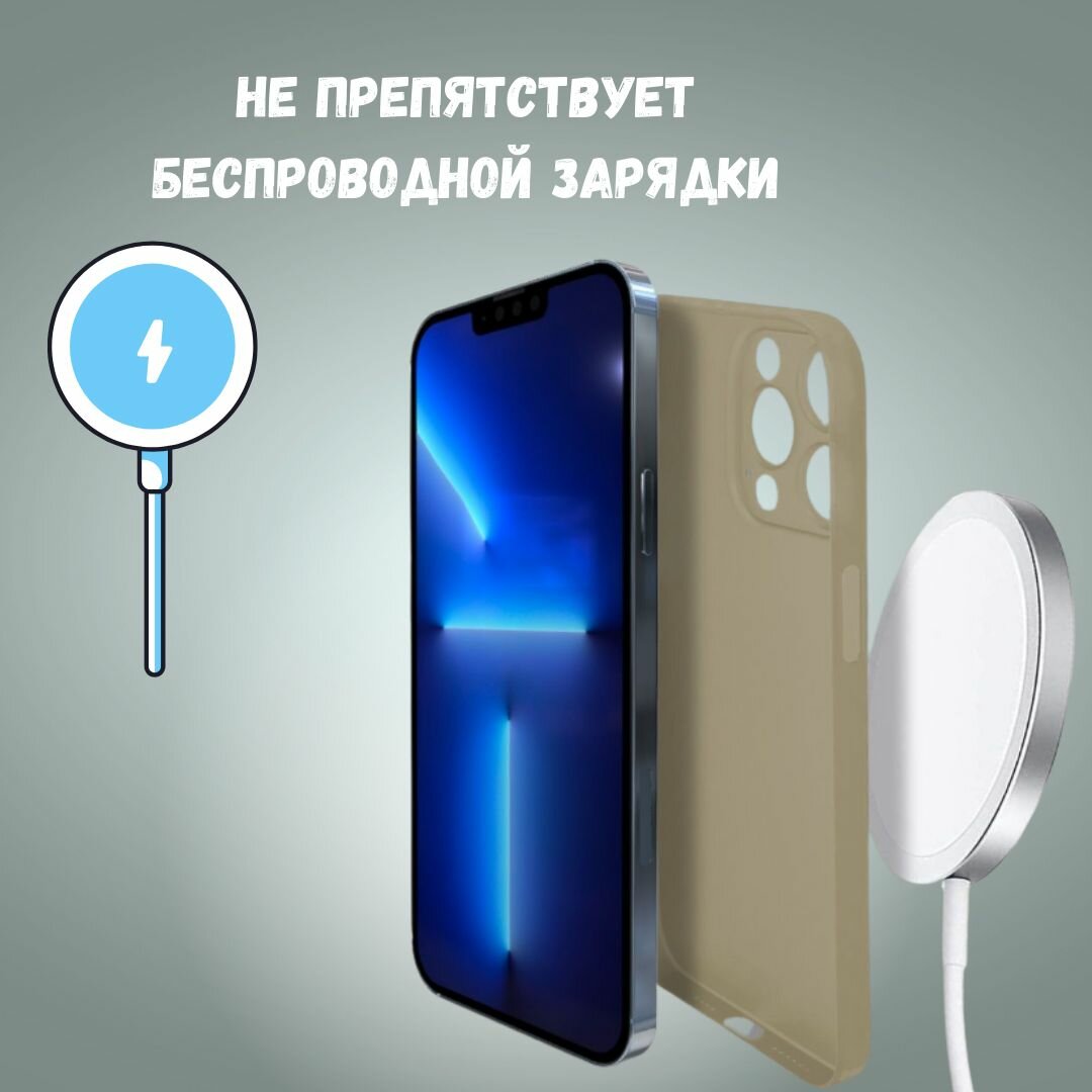 Ультратонкий чехол K-DOO Air Carbon для iPhone 13 Pro карбоновый / ультратонкий для Apple iPhone 13 Про / карбон / с защитой камеры / Золотой — фото 1