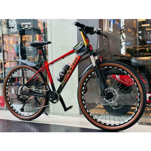 Велосипед горный скоростной на дисках MOSSATE 275M-A12 275 21s дюймов детский мужской и женский для прогулки скоростной спортивный велик красный черный 4099000₽