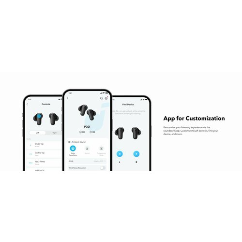 Наушники Anker для шумоподавления Soundcore P30i мощный и умный бас для шумоподавления время воспроизведения 45H два в одном A3959 4400₽
