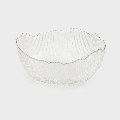 фото Салатник, kuchenland, 20х9 см, 1,3 л, стекло р, с серебристым кантом, argos silver
