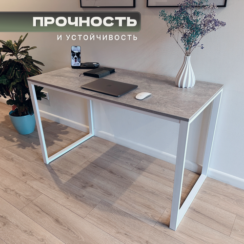Изображение товара Стол письменный, офисный, кухонный, обеденный в стиле Loft цвет Цемент 130 см