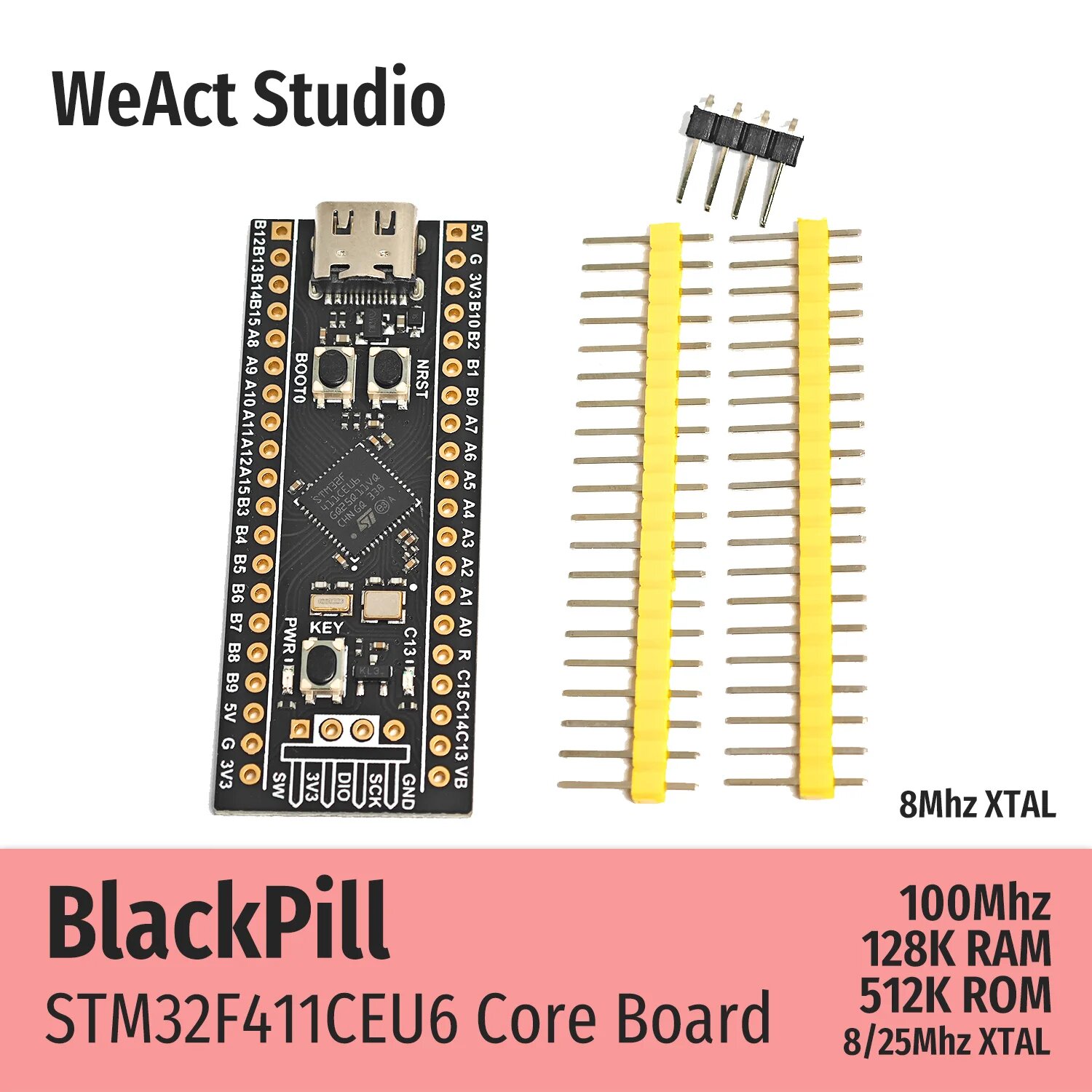 WeAct BlackPill STM32F411CEU6 разработчикская плата — фото 1