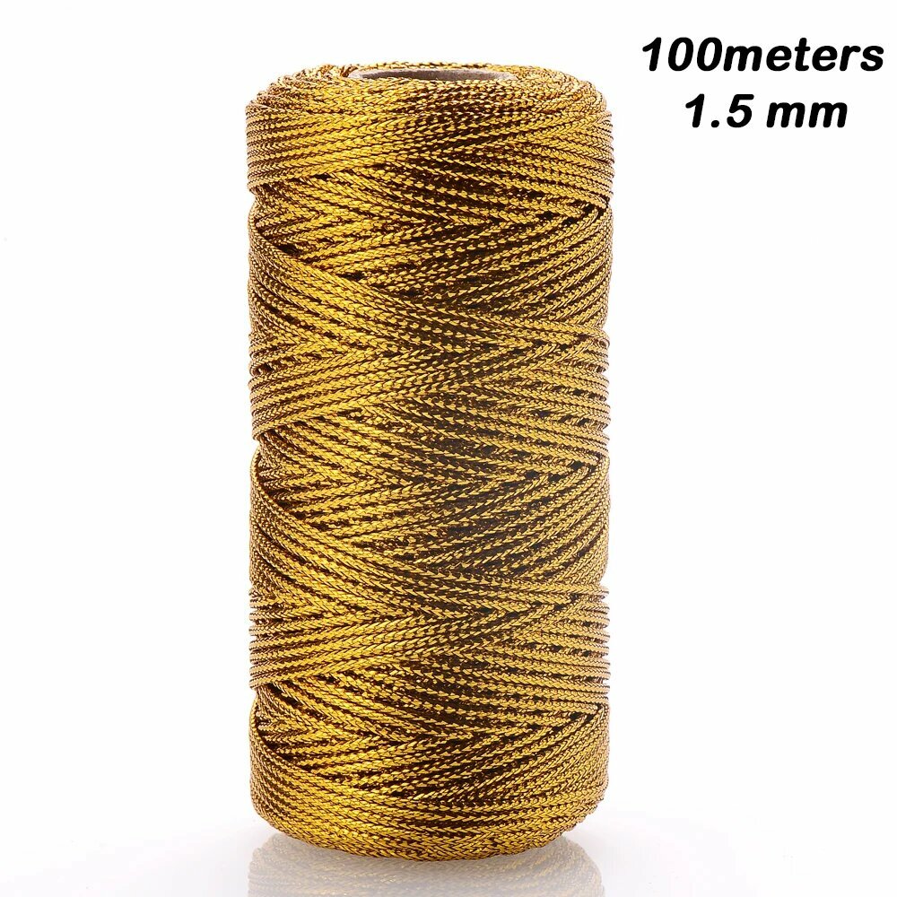 Золотая нить и серебряный шнур для рукоделия 1.5 мм