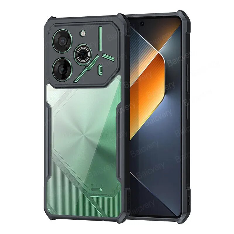 Для Tecno Pova 6 5G Li7/6 Pro 5G Li9/POVA6 NEO 4G черный противоударный чехол для телефона из мягкого ТПУ, полная защитная задняя противоударная крышка, Black, Tecno Pova 6 Pro 5G