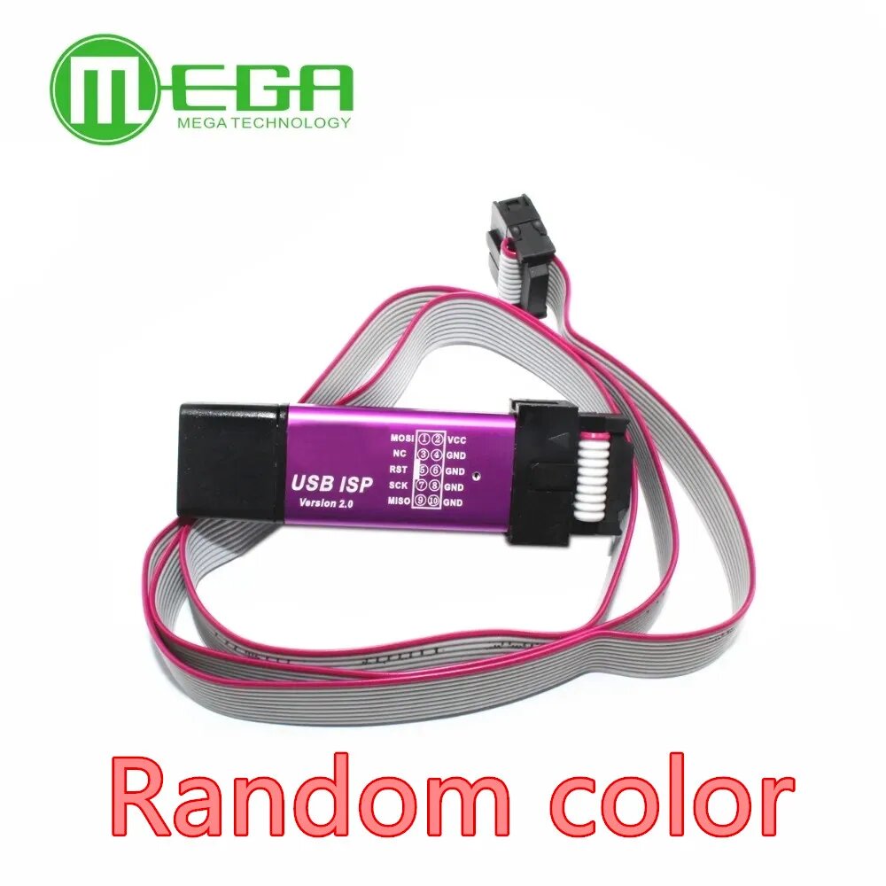 Программатор USB ISP USBasp для 51 AVR, с поддержкой загрузки Win 7, случайный цвет, 1 шт.