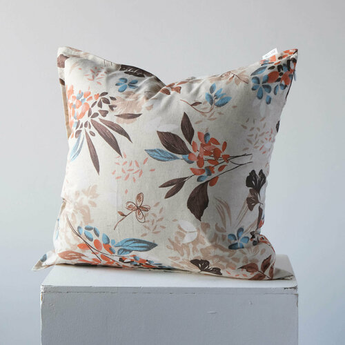 Наволочка декоративная "Верона", 45х45 голубой, оранжевый, бежевый, размер 45 х 45 см