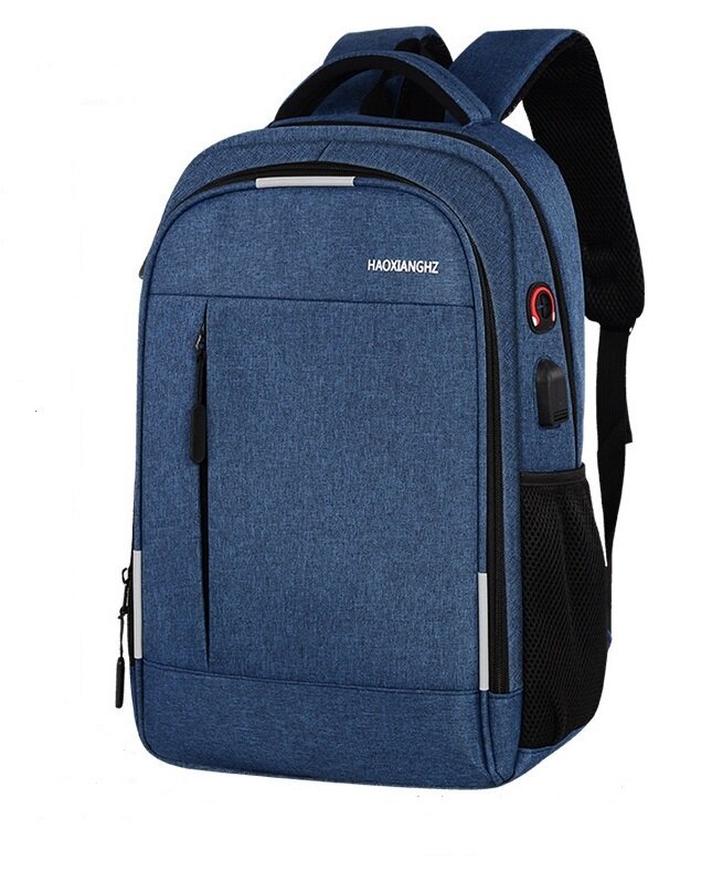 Рюкзак HAOXI, городской, оксфорд, водоотталкивающий, USB-выход, для ноутбука/планшета/телефона