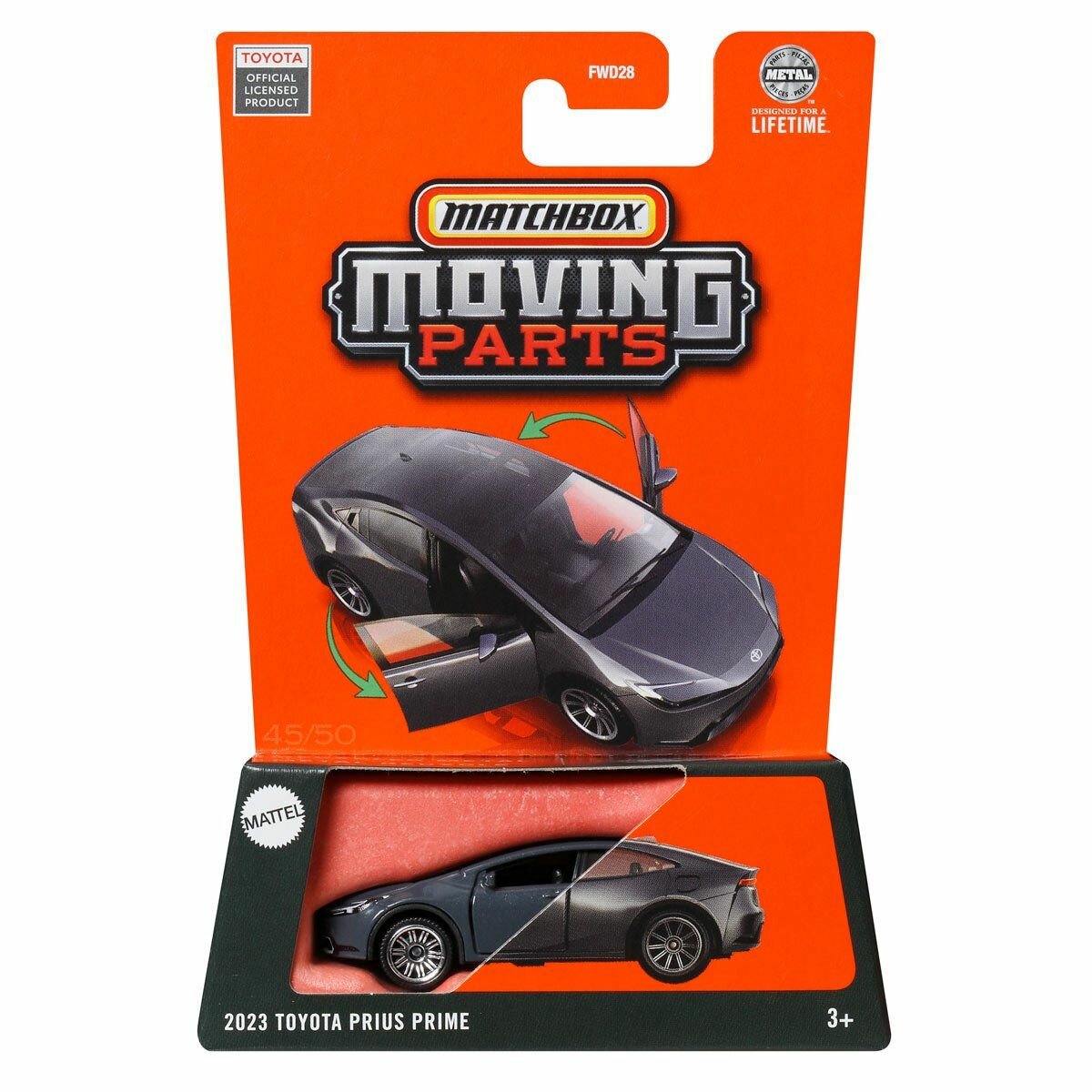 Машинка Matchbox Moving Parts 1/64 Car 2023 Toyota Prius Prime 2025-FWD28-45-JBW81