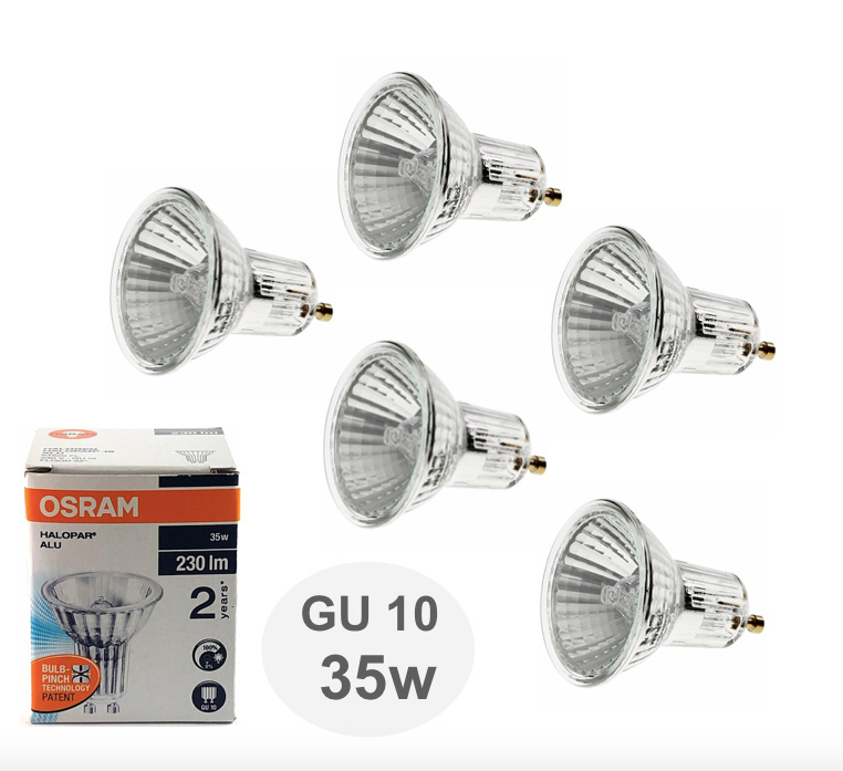 Лампочка Osram 64820 FL Halopar 16 ALU 35w 230v GU10 галогенная теплый белый свет (5 шт.)