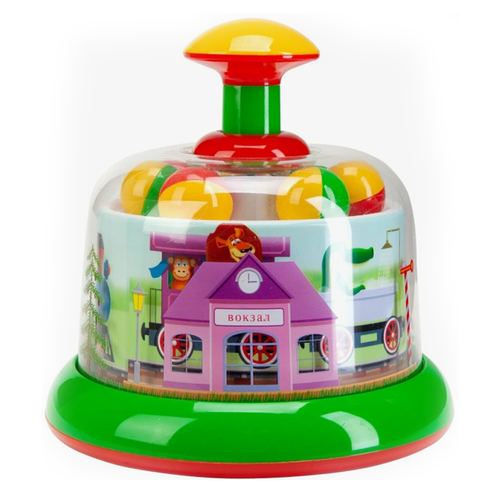 Детская юла-карусель Панорама со скачущими шариками разноцветная подарок малышу 1100₽