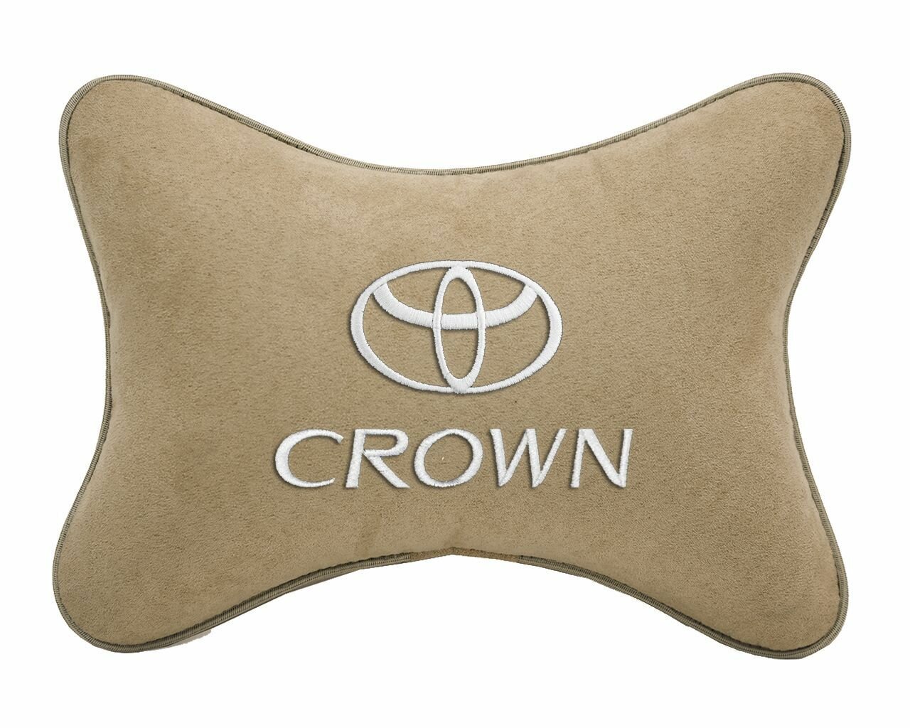 Подушка на подголовник автомобильная бежевая алькантара TOYOTA Crown