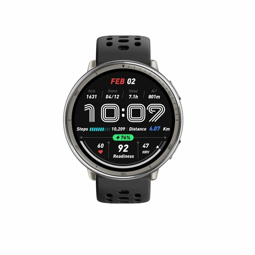 Смарт-часы Amazfit A2437, AMOLED-экран, мониторинг здоровья, черный — фото 1