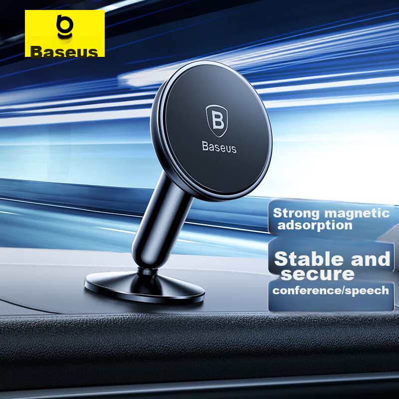 Baseus Car Phone Holder, Magnetic Car Phone Mount, Dashboard Navigation Stand, Car Accessory, Strong Magnetic Attachment