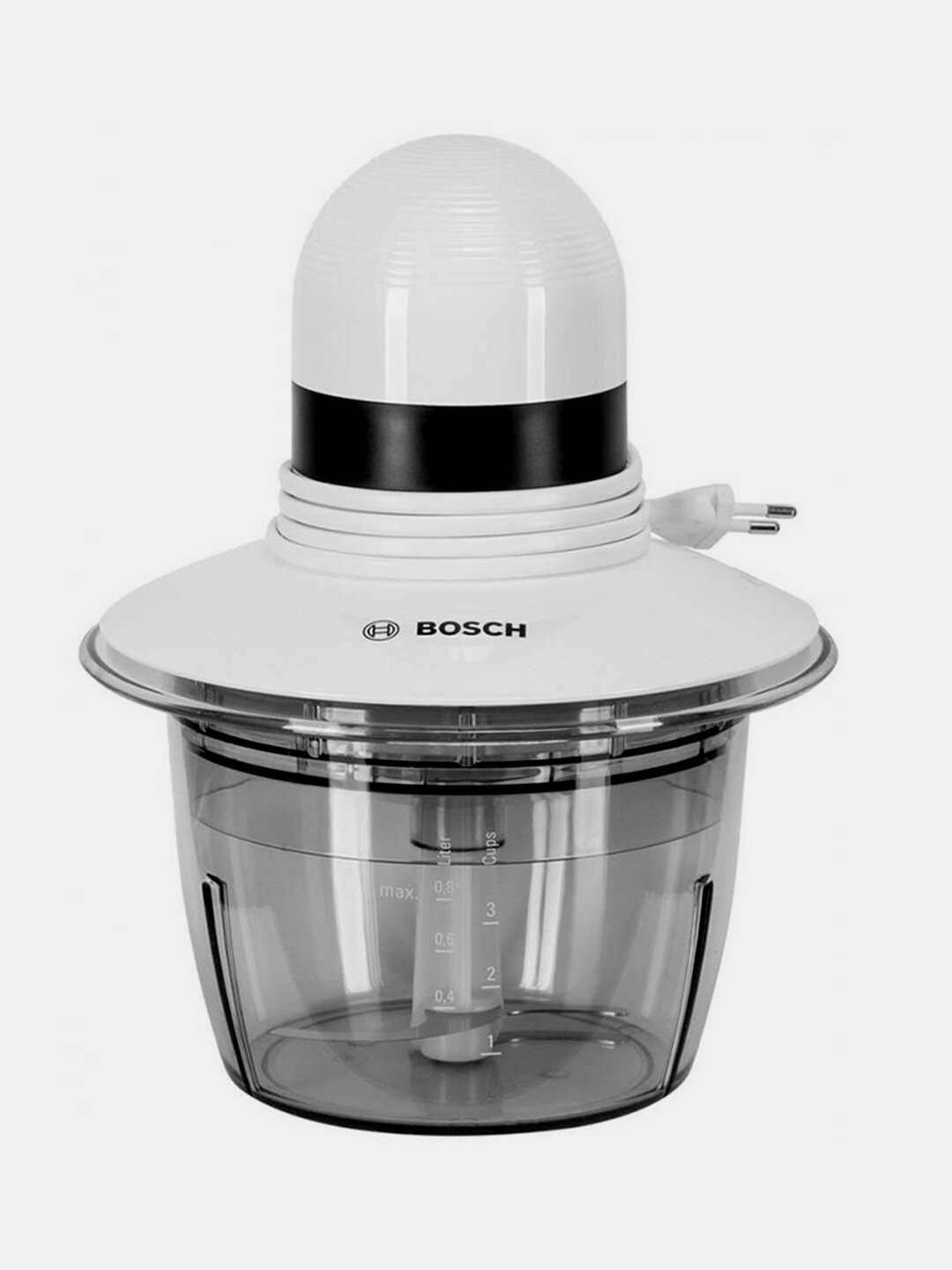 Измельчитель Bosch MMR08A1 Белый Мощность 400 Вт, Емкость чаши 0.8 л, Защита брызг от перегрузки.