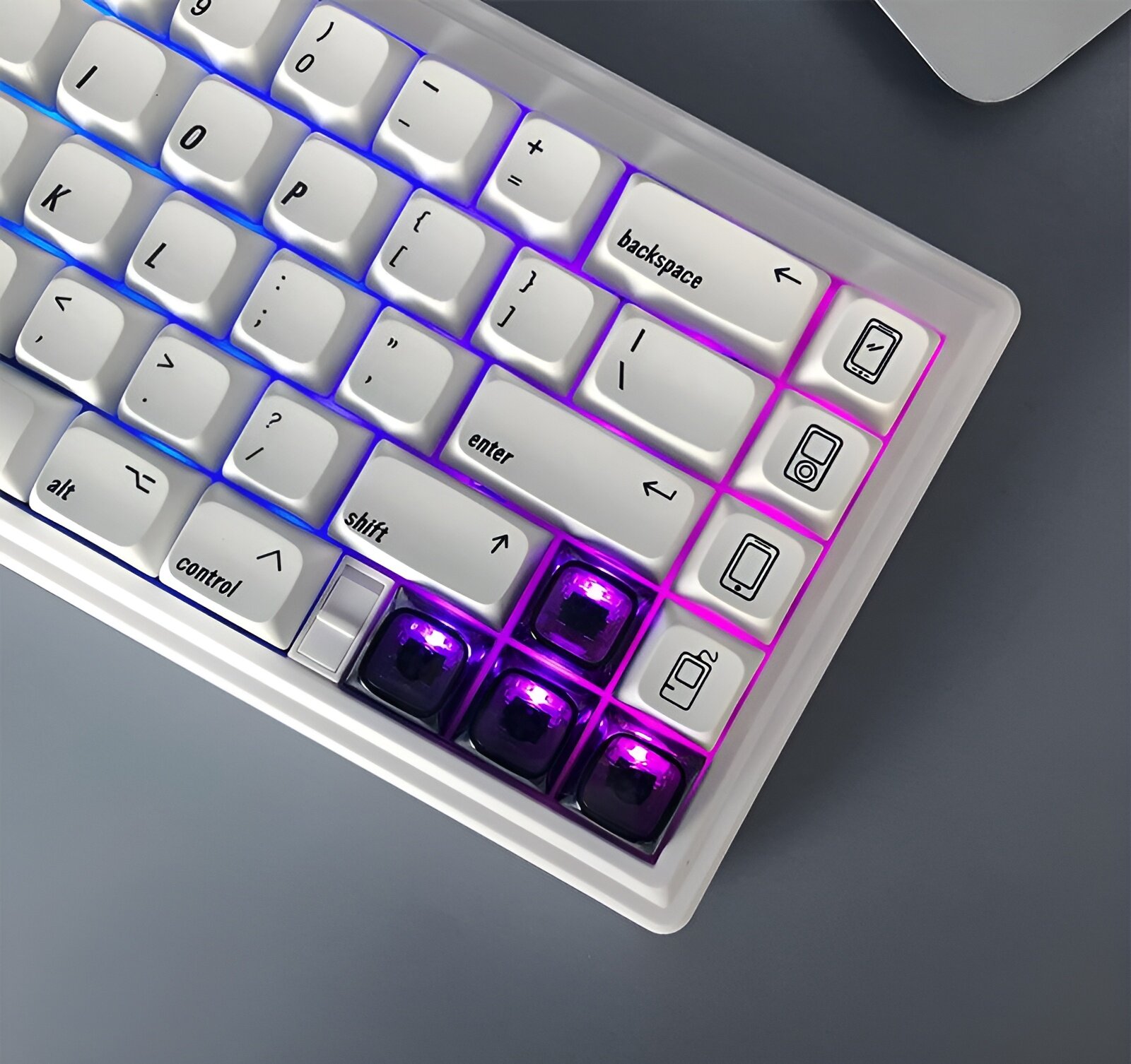 Прозрачные черные кейкапы XDA U1 для механической клавиатуры, 10 штук