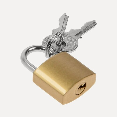 Изображение товара Замок навесной Тундра, тип 14, английский ключ, 20мм, 2 ключа, черный