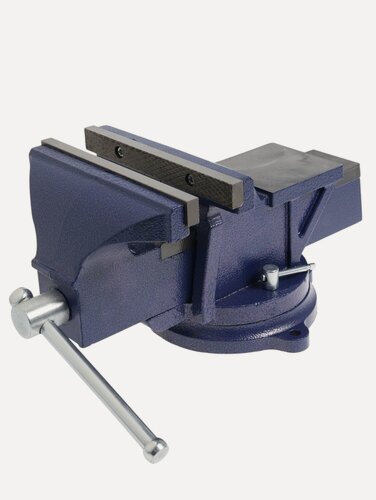 Изображение товара Тиски слесарные поворотные тундра, с наковальней, высокопрочный чугун ВЧ-40, 200 мм