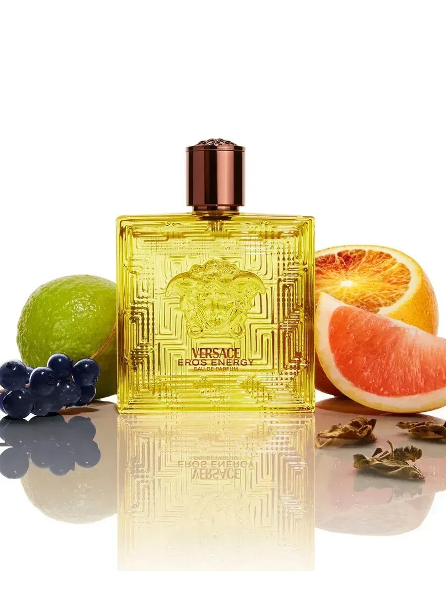 Versace, Eros energy — мужская парфюмерная вода с мятой, лимоном и древесным шлейфом, 100 мл, Турция