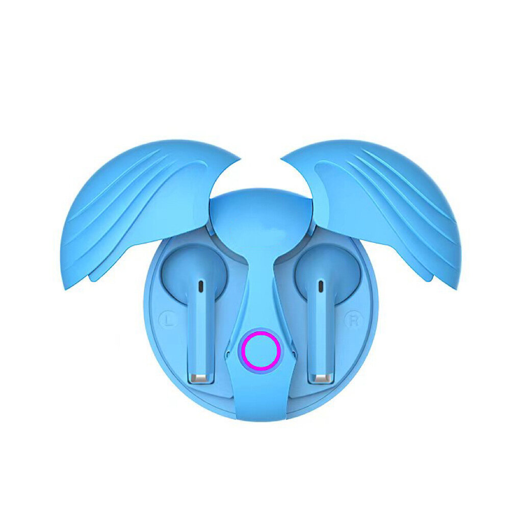 Наушники беспроводные Angel Wings игровые голубые