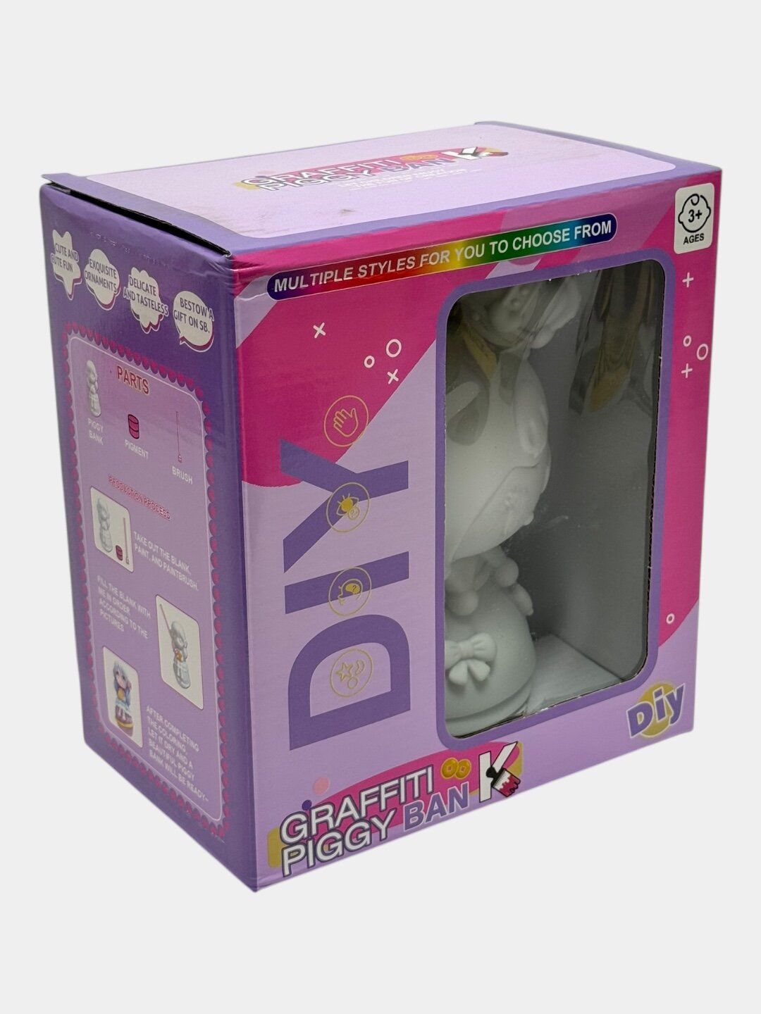 DIY Раскраска-Копилка и Ночник Куроми, Керамическая фигурка для росписи, Творческий подарок ребенку от 3 лет Развитие моторики Код. 27012