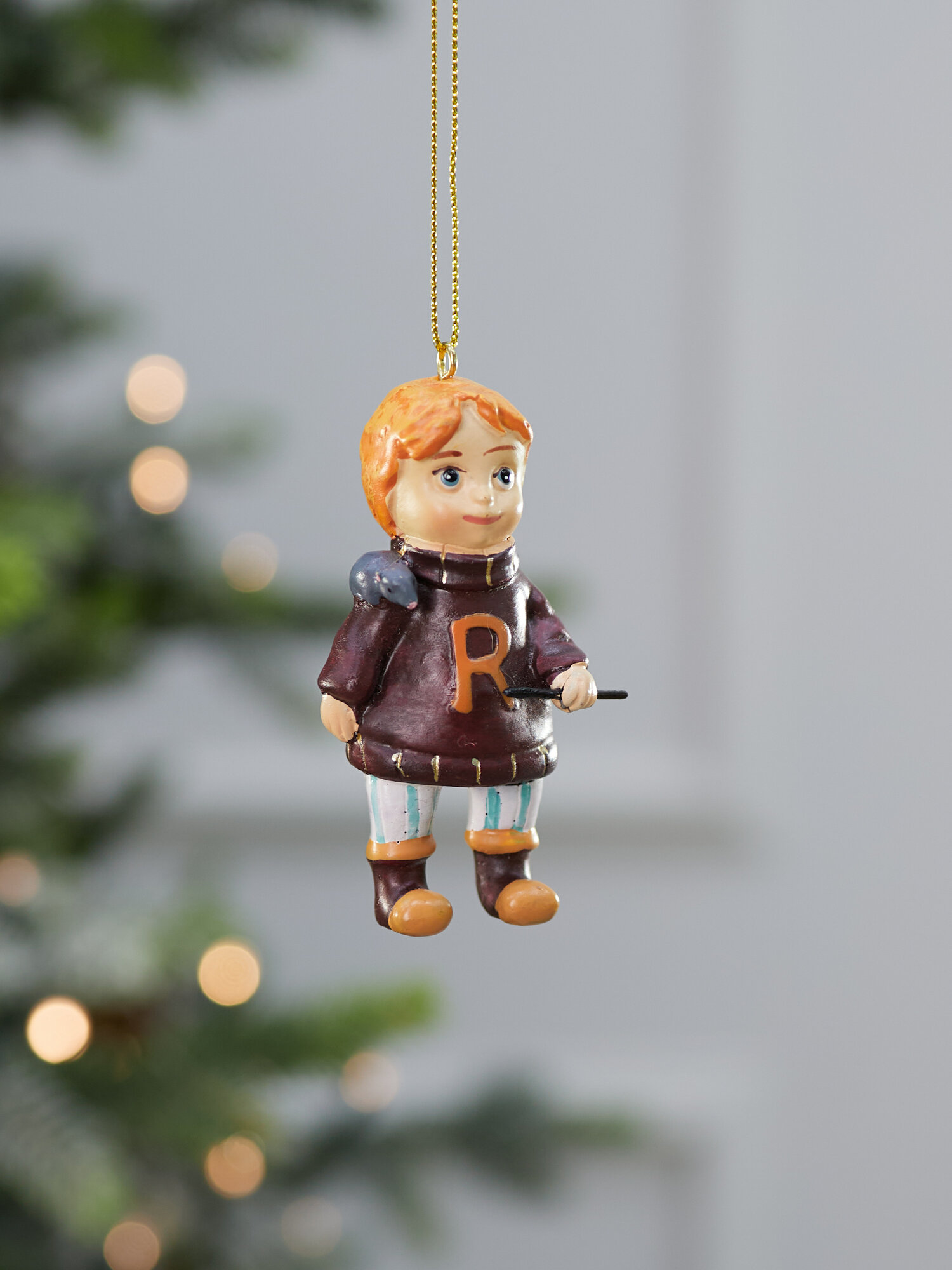 Елочная игрушка Лавка Чудес "Рыжий Волшебник", полирезин, бежево-оранжевая, 8 см — фото 1