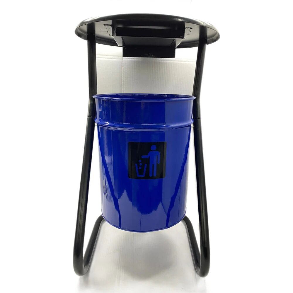 Профметстиль Урна уличная металлическая синяя с пепельницей 601