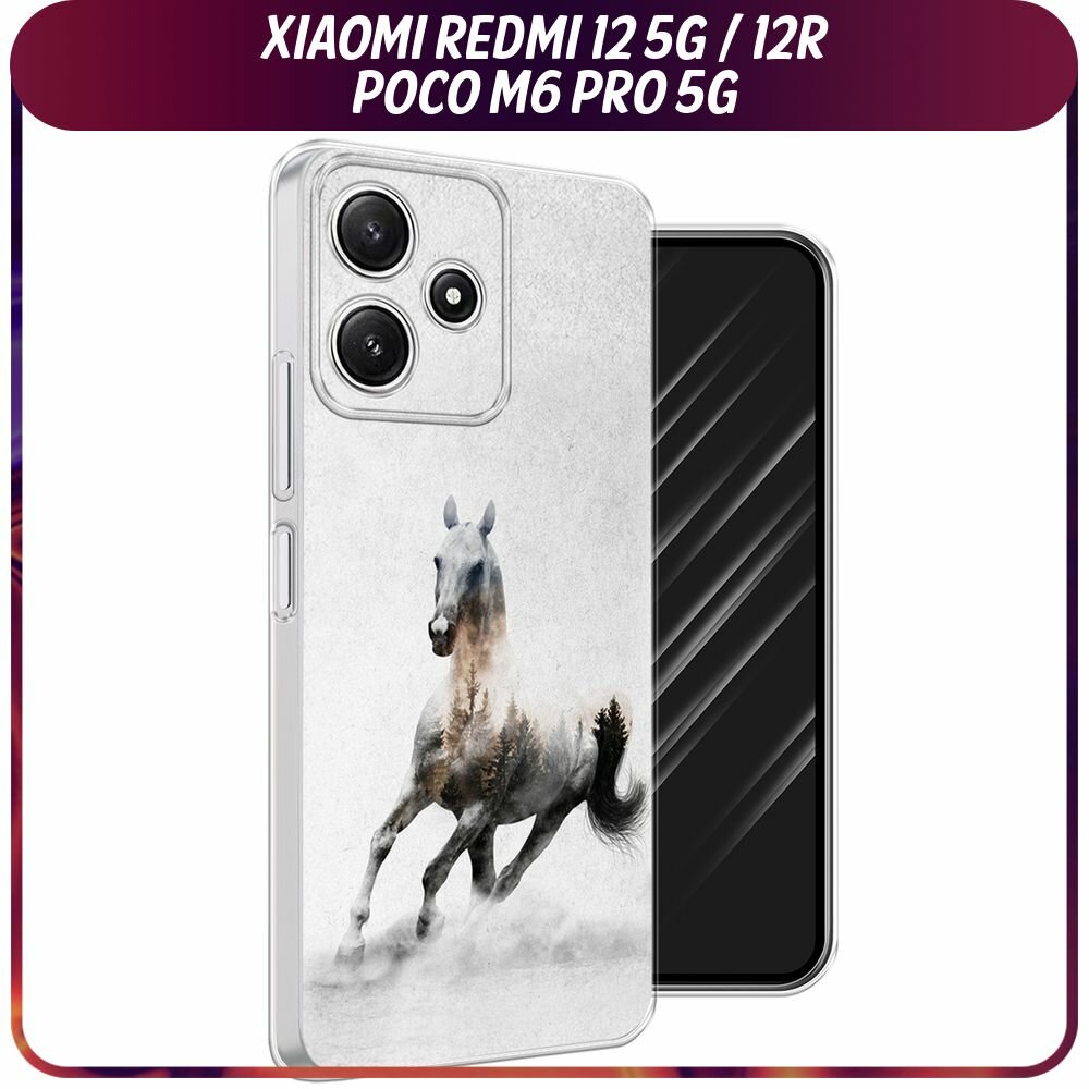 Чехол на Xiaomi Redmi 12 5G / Сяоми Редми 12 5G с принтом "Лошадь лес"