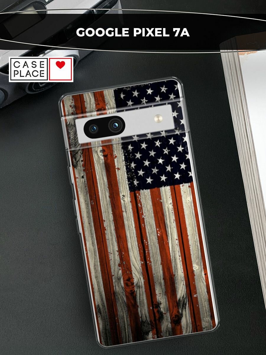 Силиконовый чехол на Google Pixel 7a / Гугл Пиксель 7a с принтом "США"