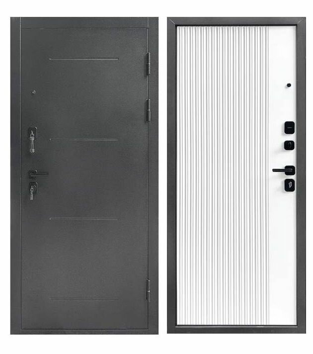 Входная металлическая дверь Монтблан Софт белый 860х2050 правая наружу