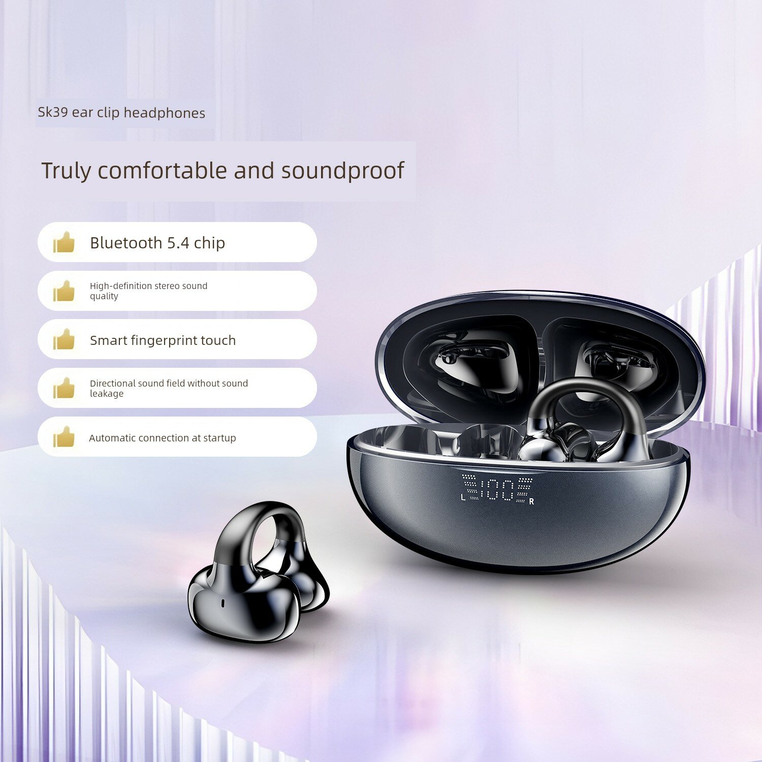 Костно-проводные беспроводные наушники Starry Black Flagship Model Bluetooth 5.4 без потери качества звука